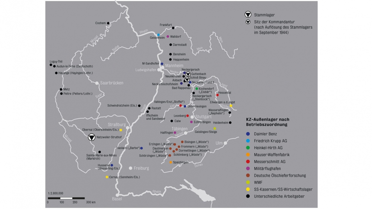 Karte Außenlager Natzweiler - Quelle: KZ-Gedenkstätte Leonberg